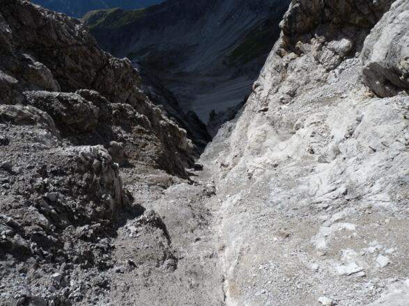 Blick in die steile Südrinne.