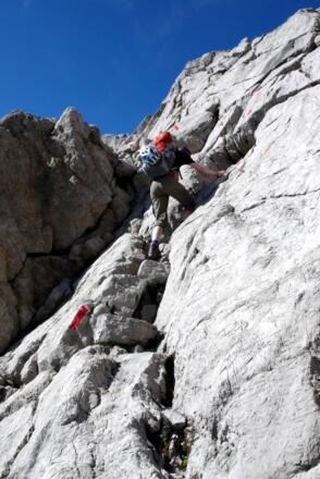 Kurze, leichte Kletterei am Knappenjoch