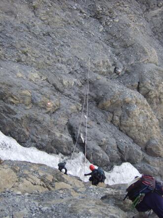 Die schwierigsten Stellen sind teilweise versichert, aber dennoch ist Vorsicht geboten
