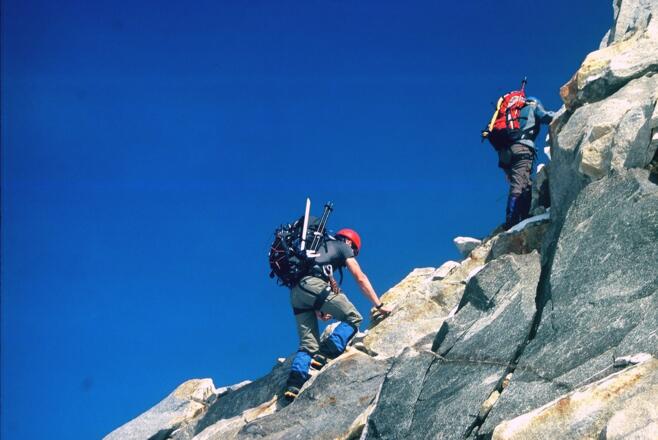 Am luftigen Grat, schon über 3000m.