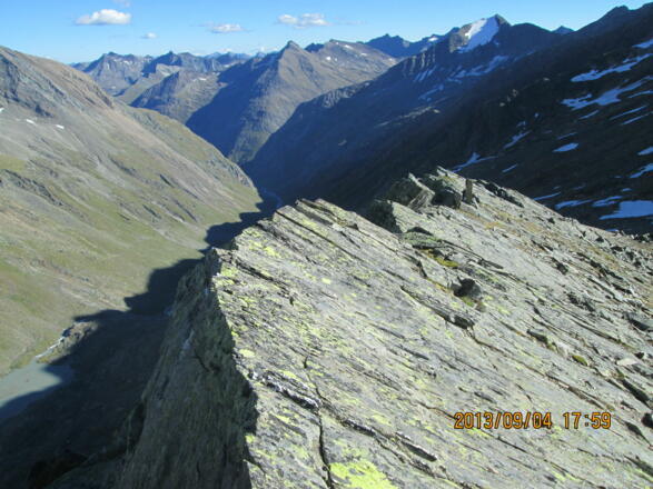 Grat am Ahrner Kopf im Abstieg