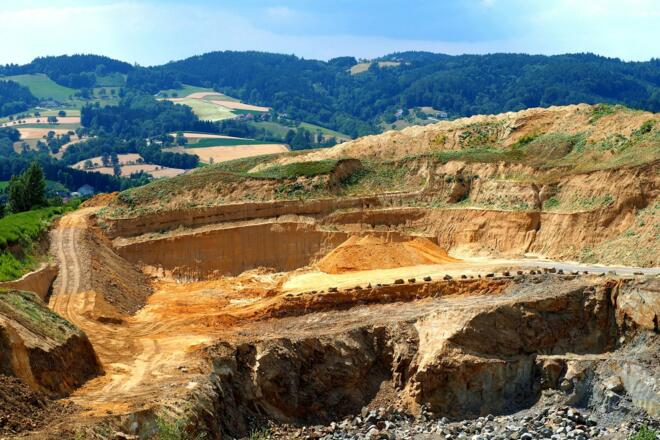 Steinbruch noch in Betrieb.