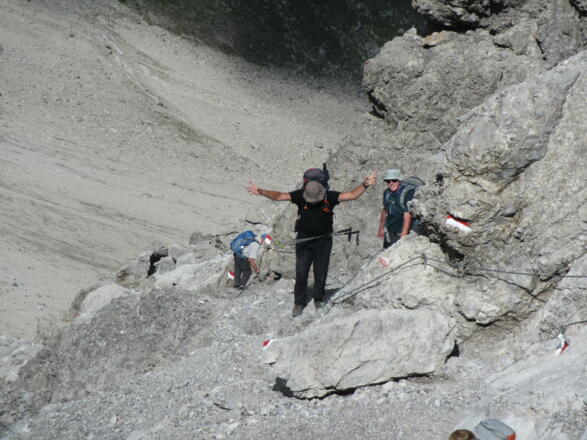 Der Aufstieg zum Scharnitzsattel ist eine schöne Kletterei.