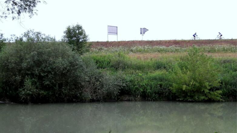 Innbach gegenüber der R1 Donauradweg