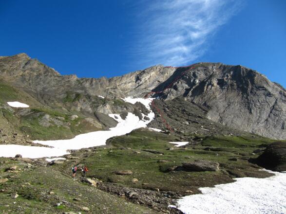 Merbspitz - Südflanke - Wegverlauf