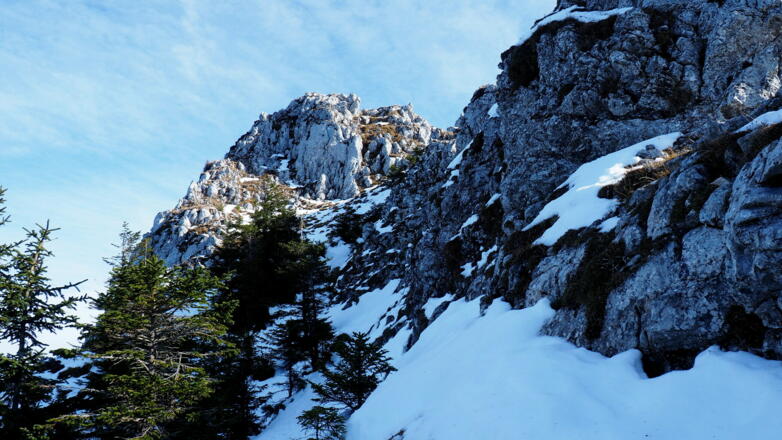 Grat 1555m, nordseitig zum 1.Gratgipfel