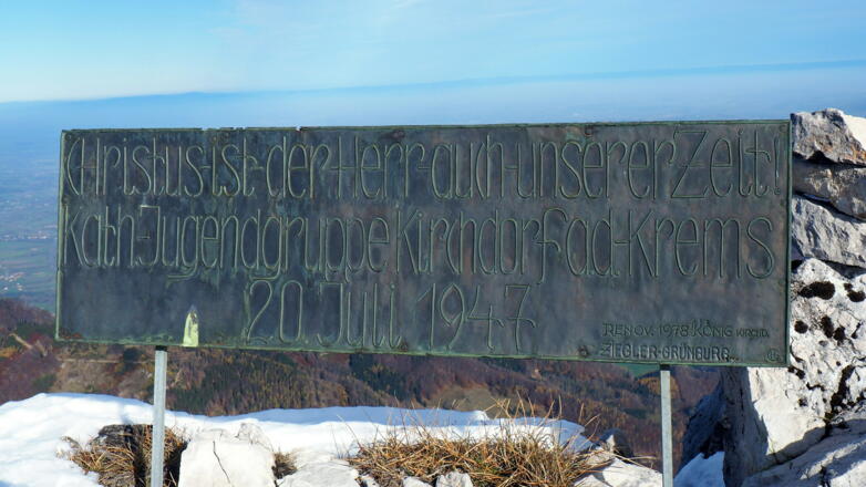 Tafel Kremsmauer 1604m