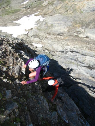 Steinschlag gefährdete Südflanke 