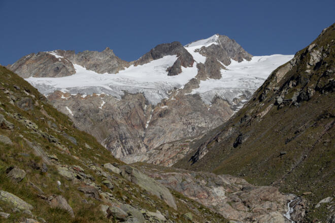 Aufstiegsblick mit Dreiherrenspitze