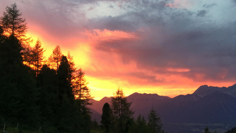 Sonnenuntergang an der Stamser Alm