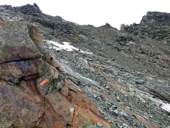 Gaislehnscharte und Grat zum Gaislehnkogel von Osten