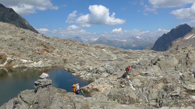 Das Gebiet kurz hinter der Scharte