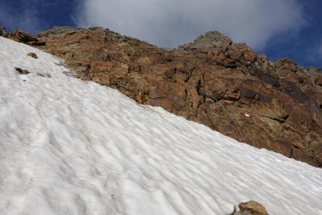 Südliche Stubenscharte von Osten - Steiganlage