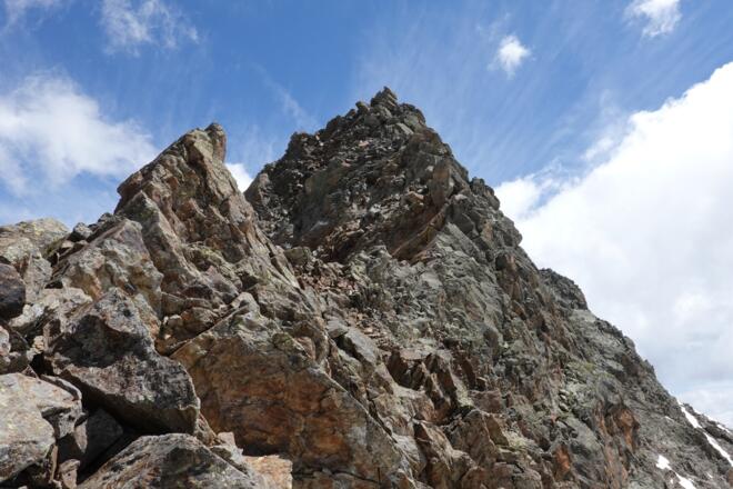 Südgrat Schneespitze - Gipfelaufbau