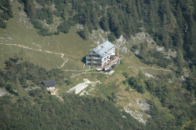 Prielschutzhaus von der Klinserschlucht
