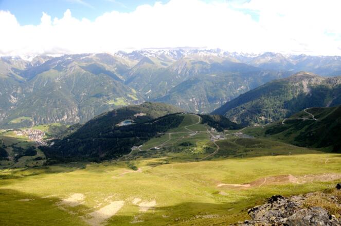 Blick auf Komperdell vom Brunnenjoch