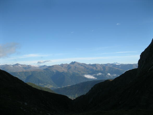 Blick nach Norden von der Obstanserseehütte in die Osttiroler Bergwelt