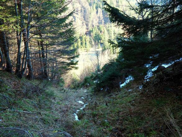 Rinne zum Sattel vom Sonnspitz