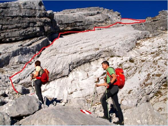 Direktanstieg zum Zwölfer bei 1835m