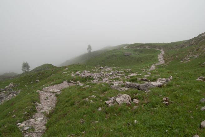 Im Aufstieg zur Schmidt-Zabierow-Hütte