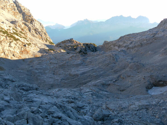 Sonnenaufgang über der Großen Wehrgrube - Falzköpfl und Schmidt-Zabierow Hütte