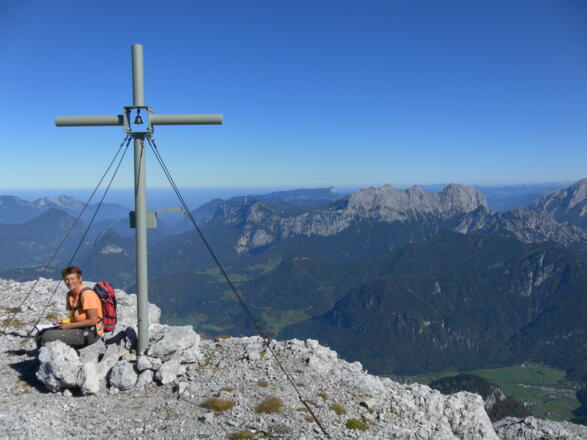 Breithorngipfel, dahinter Drei Brüder, Untersberg, Häuselhorn, Wagendrieschelhorn, Stadelhorn