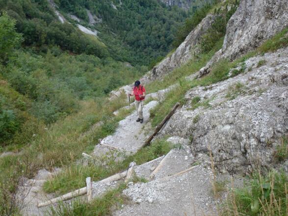 Im &quot;Unteren Tret&quot; wird das Gelände freier.