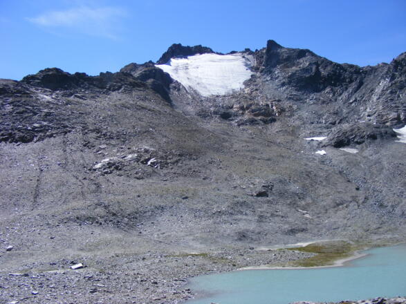 der Krachelsee vor dem Kaltenberg und seinem Gletscherrest