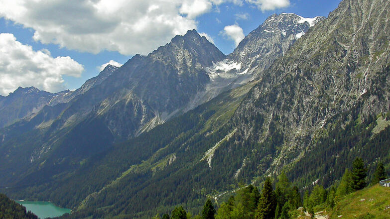 wieder am Staller Sattel; Wildgall und Hochgall (re.) über dem Antholzer See