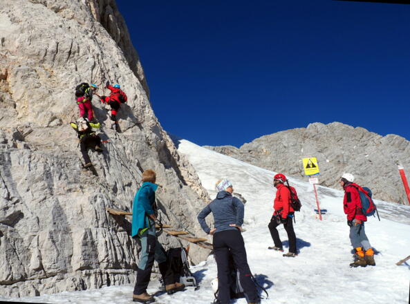 Überforderte Gipfelaspiranten beim Einstieg?