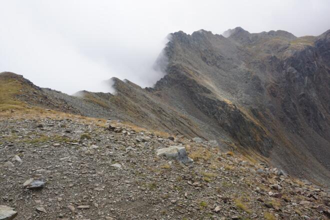 Einschnitt am Südgrat von oben