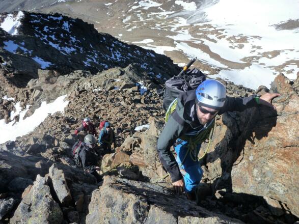 Gehgelände, wo nicht gesichert werden muss, wechselt mit ...