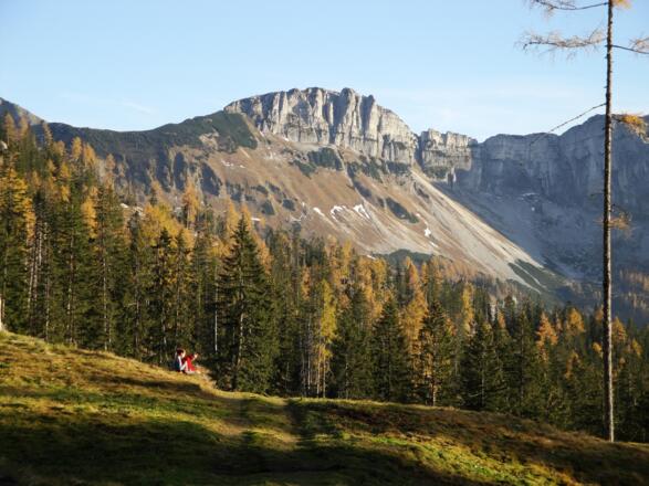 Am späten Nachmittag am Beerensattel beim Abstieg