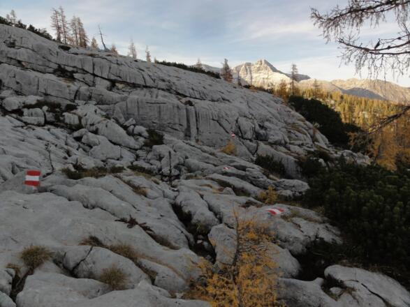 Weg durch den Karst, Markierung genau folgen