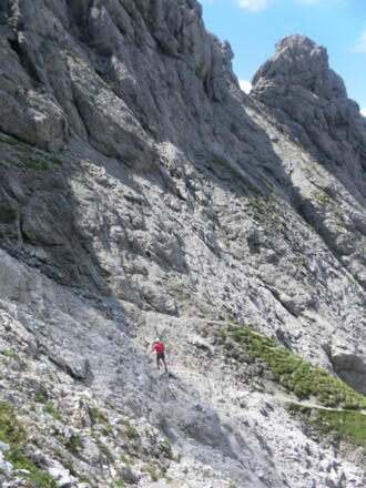 Rinnenquerung zum Westgratfels