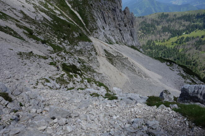 Blick hinunter im oberen Drittel des Nockkar