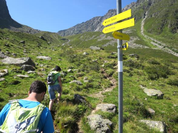 Es geht wieder aufwärts, Richtung Kofler Spitzen und Hundstalsee.