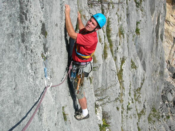 In der Querung zum 2. Stand (Bild ist etwas übersteilt).