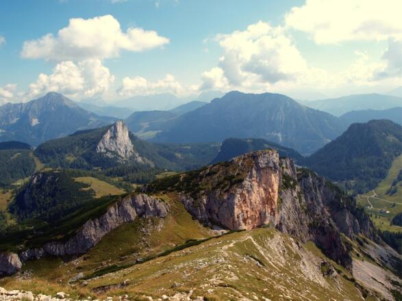 Rote Wand, Stubwieswipfel und Pyhrgas im Hintergrund