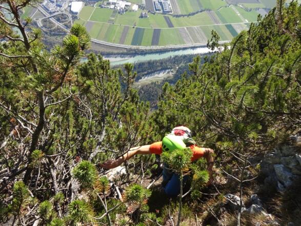 Ausstieg durch den sehr steilen Latschengürtel