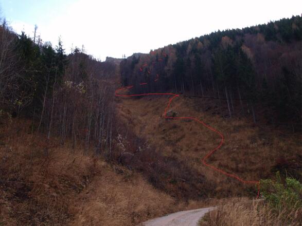 Anstiegsrinne ab 950m