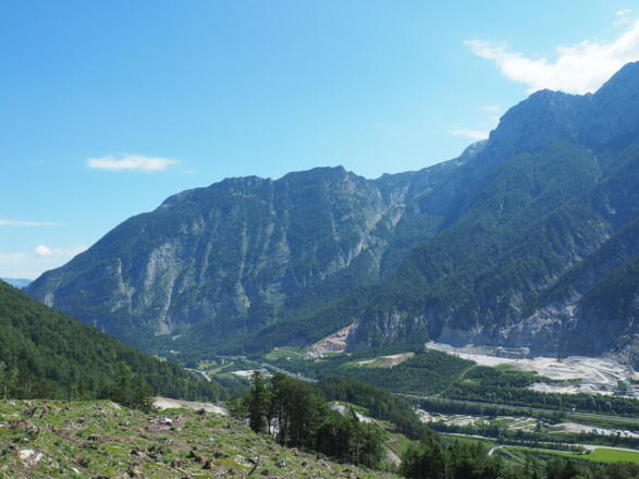 Blick vom Kahlschlag zur A10