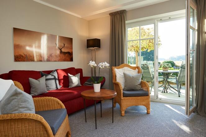 Wohnzimmeransicht Ferienwohnung Ober