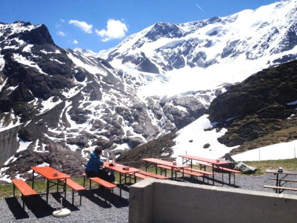 Die Terrasse am Taschachhaus - ein genialer Ausblick