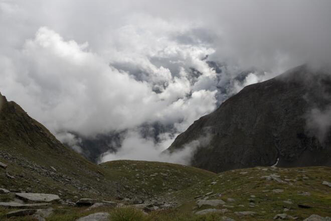 Abstiegsblick auf die Böse Wand