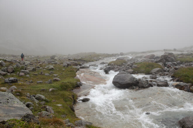 Nebliger Anstieg im Maurertal