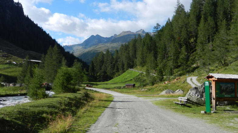 Start am Parkplatz an der Patscher Alm