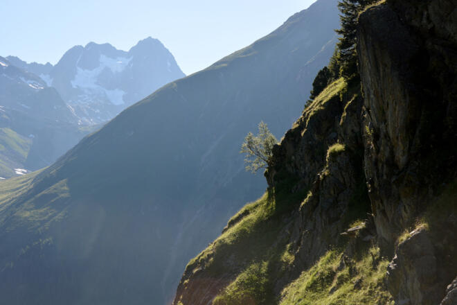 Rückblick vom Aufstiegsweg zur Waze