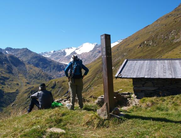 Küppele-Steinhütte 2305 m beim Abstieg