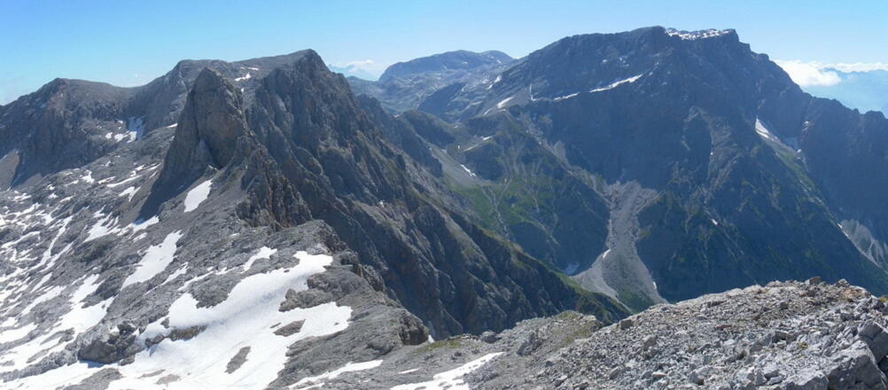 Wildalmkirchl, Brandhorn, Hochseiler und Hochkönig vom Scharegg